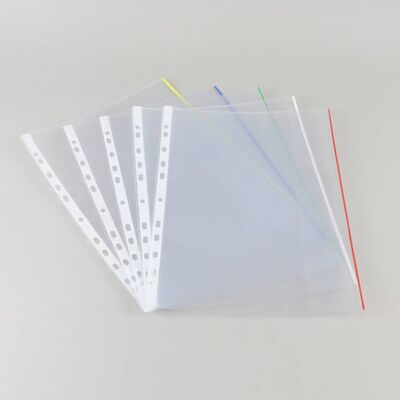 SPRINTIS 100 Unità - Buste per raccoglitori A4 con patta, bordo colorato bianco rosso giallo blu verde, PP, bianco rosso giallo blu verde SPRINTIS 100 Unità - Buste per raccoglitori A4 con patta, bordo colorato bianco rosso giallo blu verde, PP, bianco rosso giallo blu verde