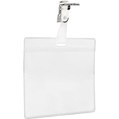 SPRINTIS 100 Unità - Buste portabadge A7 con clip, PVC morbido, trasparente SPRINTIS 100 Unità - Buste portabadge A7 con clip, PVC morbido, trasparente