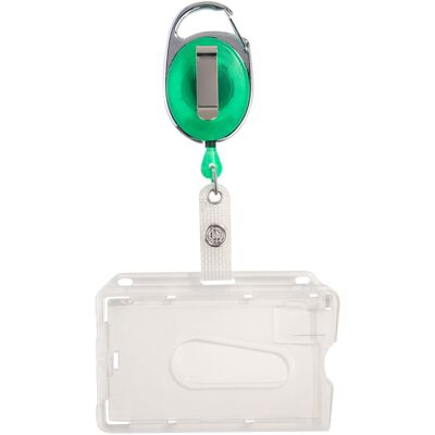 SPRINTIS 1 Unità - Buste porta badge con yoyo verde trasparente con incavo per il pollice, lucidato, plastica dura SPRINTIS 1 Unità - Buste porta badge con yoyo verde trasparente con incavo per il pollice, lucidato, plastica dura