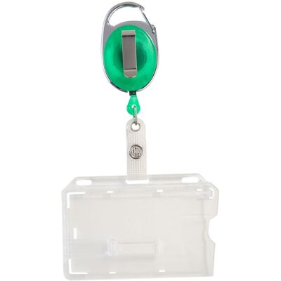 SPRINTIS 1 Unità - Buste porta badge con yoyo verde trasparente 1 cursore, plastica dura SPRINTIS 1 Unità - Buste porta badge con yoyo verde trasparente 1 cursore, plastica dura
