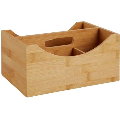 Relaxdays 1 Unità - Organizer scrivania in legno con manico, bambù, marrone Relaxdays 1 Unità - Organizer scrivania in legno con manico, bambù, marrone