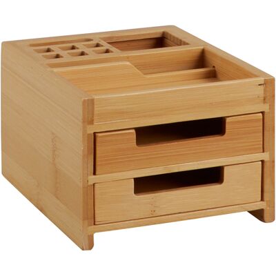 Relaxdays 1 Unità - Organizer da scrivania in legno con 2 cassetti, bambù, marrone Relaxdays 1 Unità - Organizer da scrivania in legno con 2 cassetti, bambù, marrone