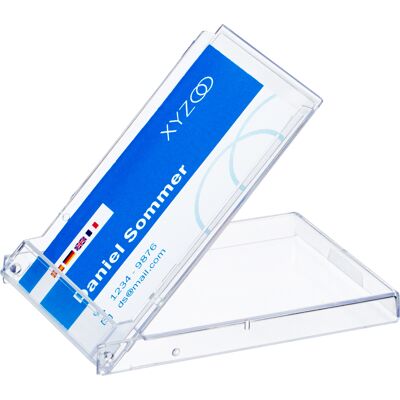 SPRINTIS 100 Unità - Dispenser per biglietti da visita con coperchio apribile, trasparente, PS SPRINTIS 100 Unità - Dispenser per biglietti da visita con coperchio apribile, trasparente, PS