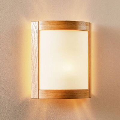 Lamkur Elodie 41063 Lampada da parete - Legno/Bianco E27 60W Lamkur Elodie 41063 Lampada da parete - Legno/Bianco E27 60W