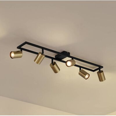 Faretto da soffitto Lindby Bravius, ottone, a 6 luci, ferro Bravius Lindby, dimmerabile, Nero, Corridoio, Metallo, Moderno, Faretto Faretto da soffitto Lindby Bravius, ottone, a 6 luci, ferro Bravius Lindby, dimmerabile, Nero, Corridoio, Metallo, Moderno, Faretto