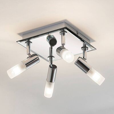 Plafoniera Zela Lindby, dimmerabile, Cromo / Argento, Bagno, Metallo, Moderno, Plafoniera Plafoniera Zela Lindby, dimmerabile, Cromo / Argento, Bagno, Metallo, Moderno, Plafoniera
