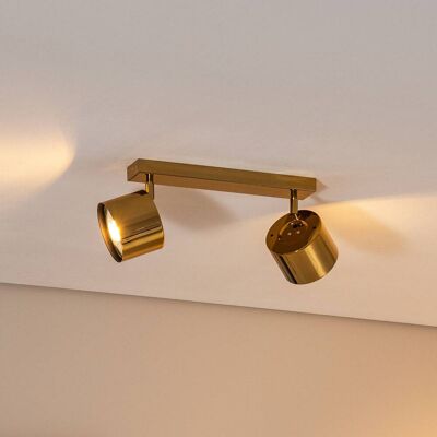 Faretto da soffitto Chloe orientabile, a 2 luci, acciaio color ottone Argon, dimmerabile, Ottone / Oro, Soggiorno / Sala da pranzo, Metallo, Moderno, Faretto Faretto da soffitto Chloe orientabile, a 2 luci, acciaio color ottone Argon, dimmerabile, Ottone / Oro, Soggiorno / Sala da pranzo, Metallo, Moderno, Faretto