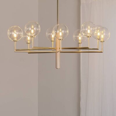 Lampadario a soffitto Feme Jupiter, dimmerabile, Ottone / Oro, Soggiorno / Sala da pranzo, Vetro, Moderno, Lampadario Lampadario a soffitto Feme Jupiter, dimmerabile, Ottone / Oro, Soggiorno / Sala da pranzo, Vetro, Moderno, Lampadario
