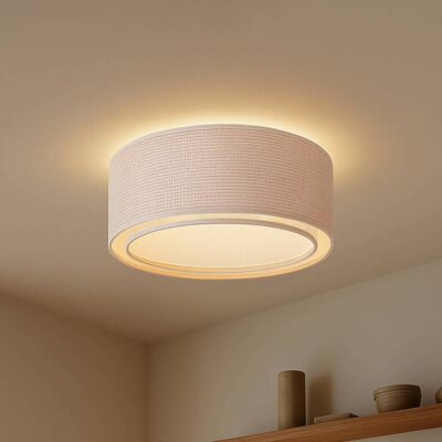 Plafoniera soffitto Soula Lindby, dimmerabile, Crema / Ambra, Soggiorno / Sala da pranzo, Plastica, Campagna / Rustiche, Plafoniera Plafoniera soffitto Soula Lindby, dimmerabile, Crema / Ambra, Soggiorno / Sala da pranzo, Plastica, Campagna / Rustiche, Plafoniera
