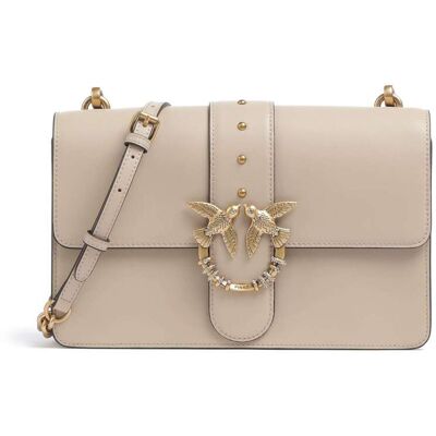Pinko Love One Classic New Buckle vuoto Borsa a tracolla beige Pinko Love One Classic New Buckle vuoto Borsa a tracolla beige