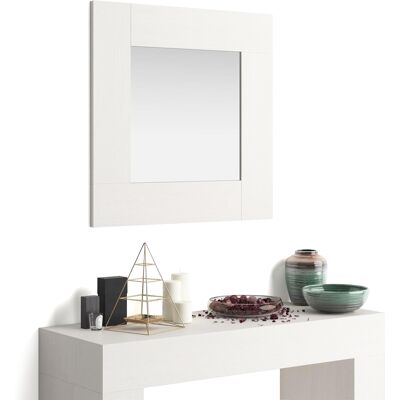 Mobili Fiver Specchiera quadrata, cornice Bianco Frassino, Evolution, 73 x 73 cm Mobili Fiver Specchiera quadrata, cornice Bianco Frassino, Evolution, 73 x 73 cm