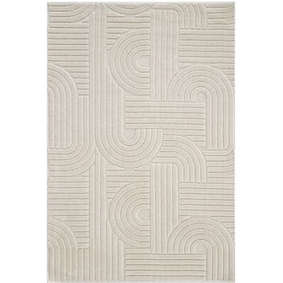 Mobili Fiver Tappeto Rettangolare Pietro 200x290 cm, Beige con motivo geometrico circolare Mobili Fiver Tappeto Rettangolare Pietro 200x290 cm, Beige con motivo geometrico circolare