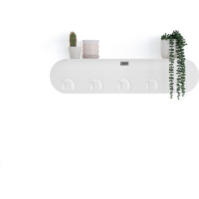 Mobili Fiver Appendiabiti da parete in metallo Camilla, 80 cm, Bianco Mobili Fiver Appendiabiti da parete in metallo Camilla, 80 cm, Bianco
