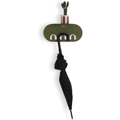 Mobili Fiver Appendiabiti da parete in metallo Camilla, 40 cm, Verde Olivia Mobili Fiver Appendiabiti da parete in metallo Camilla, 40 cm, Verde Olivia