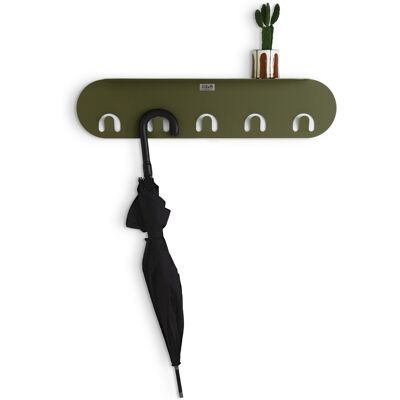 Mobili Fiver Appendiabiti da parete in metallo Camilla, 80 cm, Verde Olivia Mobili Fiver Appendiabiti da parete in metallo Camilla, 80 cm, Verde Olivia