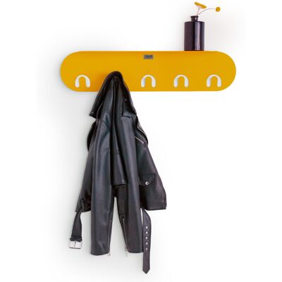 Mobili Fiver Appendiabiti da parete in metallo Camilla, 80 cm, Giallo Senape Mobili Fiver Appendiabiti da parete in metallo Camilla, 80 cm, Giallo Senape