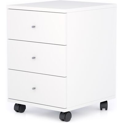 Mobili Fiver Cassettiera con ruote Clara, Bianco Opaco Mobili Fiver Cassettiera con ruote Clara, Bianco Opaco