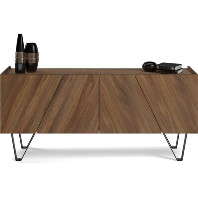 Mobili Fiver Madia-Buffet 4 ante Emma con gambe nere, Noce Canaletto Mobili Fiver Madia-Buffet 4 ante Emma con gambe nere, Noce Canaletto