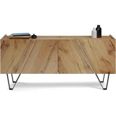Mobili Fiver Madia-Buffet 4 ante Emma con gambe nere, Rovere Rustico Mobili Fiver Madia-Buffet 4 ante Emma con gambe nere, Rovere Rustico