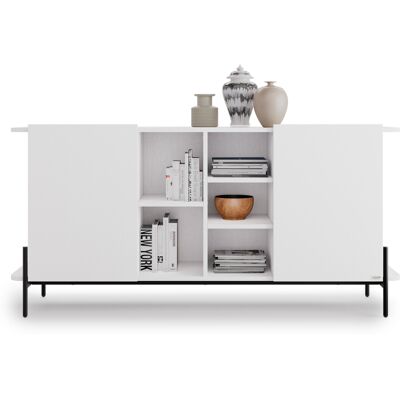 Mobili Fiver Madia Olivia con 2 ante (167x40,3x81,7 cm), Bianco Frassino Mobili Fiver Madia Olivia con 2 ante (167x40,3x81,7 cm), Bianco Frassino