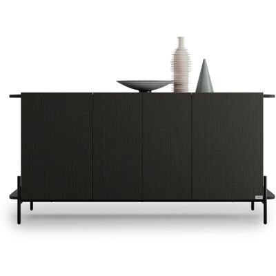 Mobili Fiver Madia Olivia con 4 ante (167x40,3x81,7 cm), Nero Frassino Mobili Fiver Madia Olivia con 4 ante (167x40,3x81,7 cm), Nero Frassino