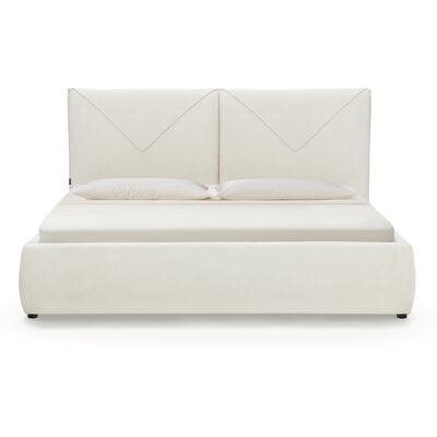 Mobili Fiver Letto matrimoniale con contenitore Martino per materasso 180x200 cm, Bianco Lana Mobili Fiver Letto matrimoniale con contenitore Martino per materasso 180x200 cm, Bianco Lana