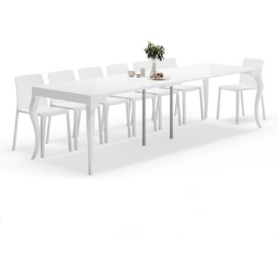 Mobili Fiver Tavolo Consolle Allungabile, modello Classico, 45(306,2)x90 cm, Bianco Opaco Mobili Fiver Tavolo Consolle Allungabile, modello Classico, 45(306,2)x90 cm, Bianco Opaco