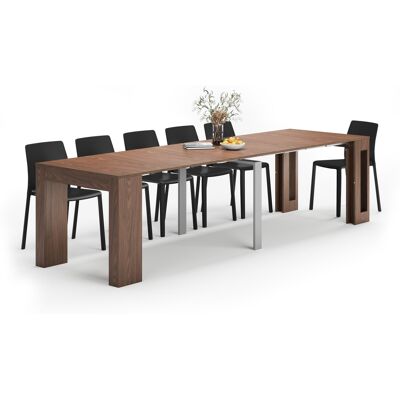 Mobili Fiver Tavolo Consolle Allungabile con porta prolunghe Easy, 45(305)x 90 cm, Noce Canaletto Mobili Fiver Tavolo Consolle Allungabile con porta prolunghe Easy, 45(305)x 90 cm, Noce Canaletto