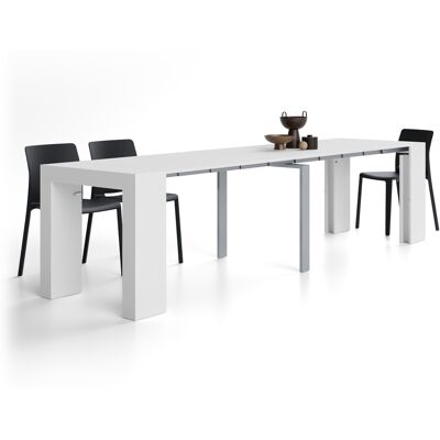 Mobili Fiver Tavolo Consolle Allungabile Evolution, 45(305)x80, Bianco Frassino Mobili Fiver Tavolo Consolle Allungabile Evolution, 45(305)x80, Bianco Frassino