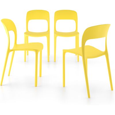 Mobili Fiver Sedie Amanda, Set da 4, Giallo Mobili Fiver Sedie Amanda, Set da 4, Giallo
