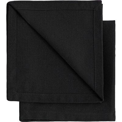Mobili Fiver Tovaglioli Gioele in cotone 35x35, Set da 2, Nero Mobili Fiver Tovaglioli Gioele in cotone 35x35, Set da 2, Nero