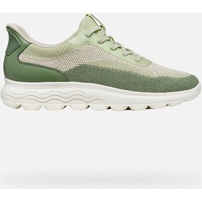 Geox Scarpe Spherica Plus Donna Bianco Latte/verde Oliva 42 Geox Scarpe Spherica Plus Donna Bianco Latte/verde Oliva 42