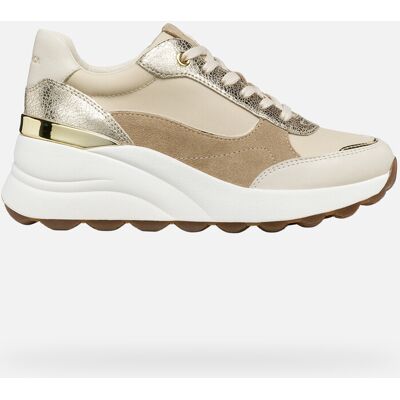 Geox Scarpe Spherica Ec13 Donna Bianco Latte/oro Chiaro 41 Geox Scarpe Spherica Ec13 Donna Bianco Latte/oro Chiaro 41