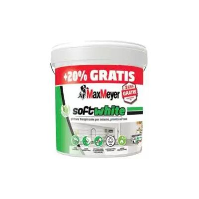 "Pittura murale traspirante max meyer ""soft white "" bianco 12 lt" "Pittura murale traspirante max meyer ""soft white "" bianco 12 lt"
