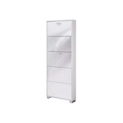 Sarmog "Scarpiera bianco lucido e fiammato con 5 ante, 70x190x18 cm" Sarmog "Scarpiera bianco lucido e fiammato con 5 ante, 70x190x18 cm"