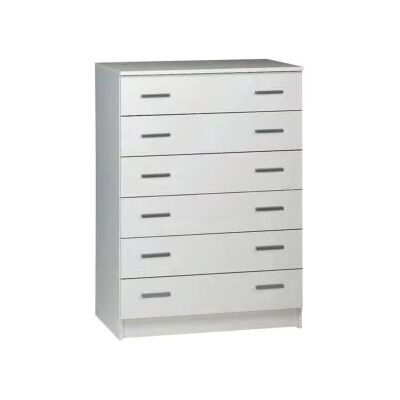 Sarmog "Cassettiera bianca con 6 cassetti, 77x107x47 cm" Sarmog "Cassettiera bianca con 6 cassetti, 77x107x47 cm"