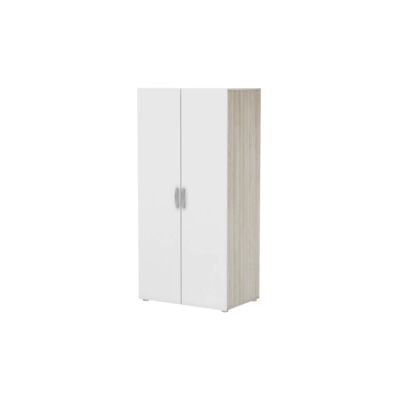 "Armadio 2 ante battenti effetto quercia e bianco 79,4x51,6x165 cm" "Armadio 2 ante battenti effetto quercia e bianco 79,4x51,6x165 cm"