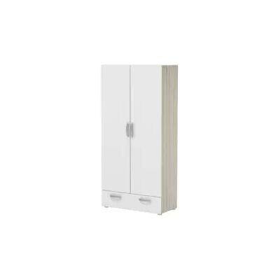 "Armadio 2 ante battenti ""nano"" effetto quercia e bianco 81,2x37,6x167 cm" "Armadio 2 ante battenti ""nano"" effetto quercia e bianco 81,2x37,6x167 cm"