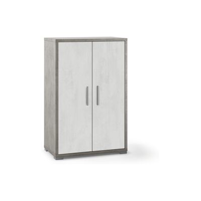 Sarmog "Mobile 2 ante cemento e ossido bianco, 71x41x110 cm" Sarmog "Mobile 2 ante cemento e ossido bianco, 71x41x110 cm"