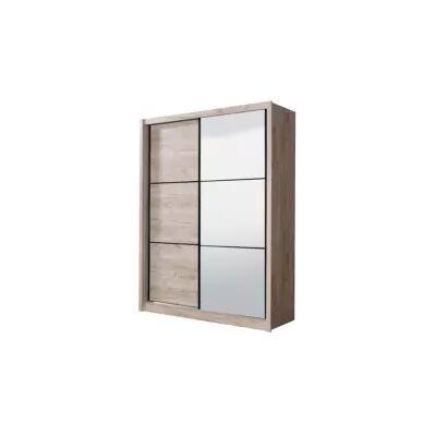 BellaHome "Armadio 2 ante scorrevoli ""madrid"" con specchio effetto quercia 166x60x215 cm" BellaHome "Armadio 2 ante scorrevoli ""madrid"" con specchio effetto quercia 166x60x215 cm"