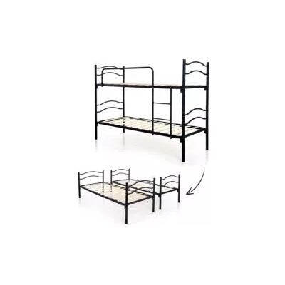 Somnus "Letto a castello smontabile in metallo nero 203x145,5x83 cm" Somnus "Letto a castello smontabile in metallo nero 203x145,5x83 cm"