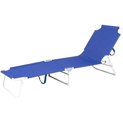 EUROGARDEN - LETTINO RELAX ACCIAIO BIANCO AZZURRO EUROGARDEN - LETTINO RELAX ACCIAIO BIANCO AZZURRO