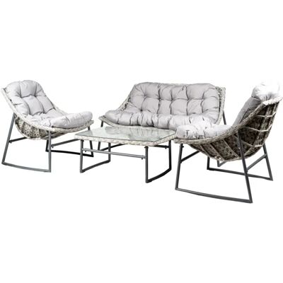 EuroGarden SET LAS VEGAS PE RATTAN C/CUSCINI GRIGIO EuroGarden SET LAS VEGAS PE RATTAN C/CUSCINI GRIGIO