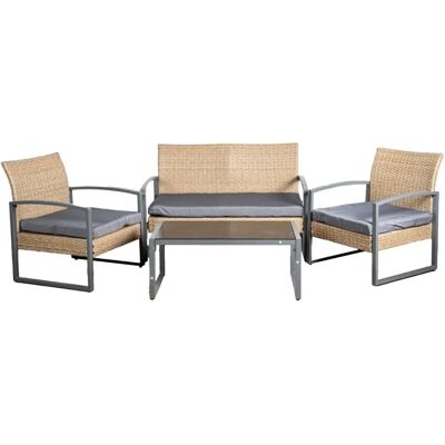 EuroGarden SET IRIS IN ALLUMINIO GRIGIO E PE RATTAN MIELE EuroGarden SET IRIS IN ALLUMINIO GRIGIO E PE RATTAN MIELE