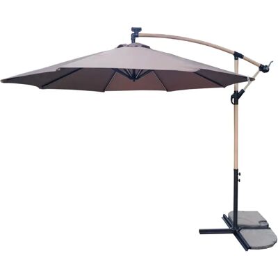EuroGarden OMBRELLONE A BRACCIO TAUPE EFFETTO LEGNO LED 3M EuroGarden OMBRELLONE A BRACCIO TAUPE EFFETTO LEGNO LED 3M
