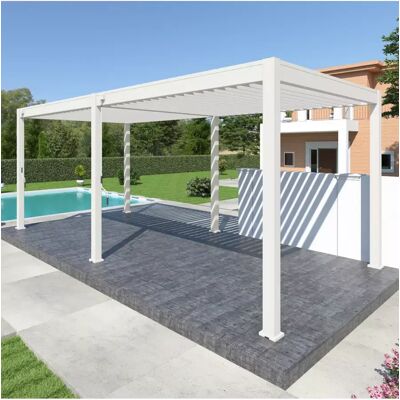 Pergola bioclimatica bianco in alluminio Ombréa - 6 x 3 m Pergola bioclimatica bianco in alluminio Ombréa - 6 x 3 m