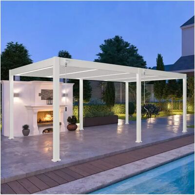 Pergola bioclimatica in alluminio Ombréa 4x6 m - Bianca Pergola bioclimatica in alluminio Ombréa 4x6 m - Bianca