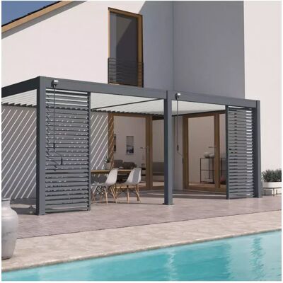 Ombréa PERGOLA BIOCLIMATICA ADDOSSATA 3X6MT ANTRACITE/BIA Ombréa PERGOLA BIOCLIMATICA ADDOSSATA 3X6MT ANTRACITE/BIA