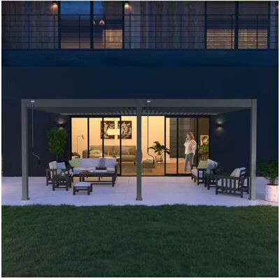 Ombréa PERGOLA BIOCLIMATICA ADDOSSATA 4X6MT ANTRACITE Ombréa PERGOLA BIOCLIMATICA ADDOSSATA 4X6MT ANTRACITE
