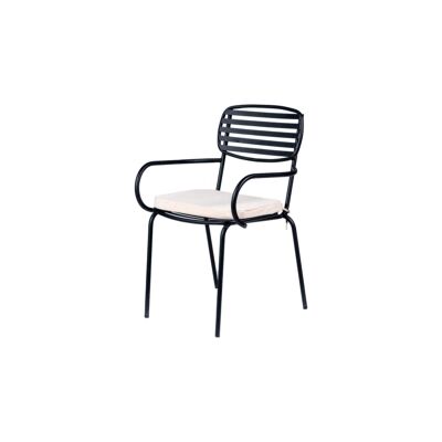 "Sedia da esterno eurogarden con braccioli ""trieste"" in metallo con cuscino beige 55x45x86 cm" "Sedia da esterno eurogarden con braccioli ""trieste"" in metallo con cuscino beige 55x45x86 cm"